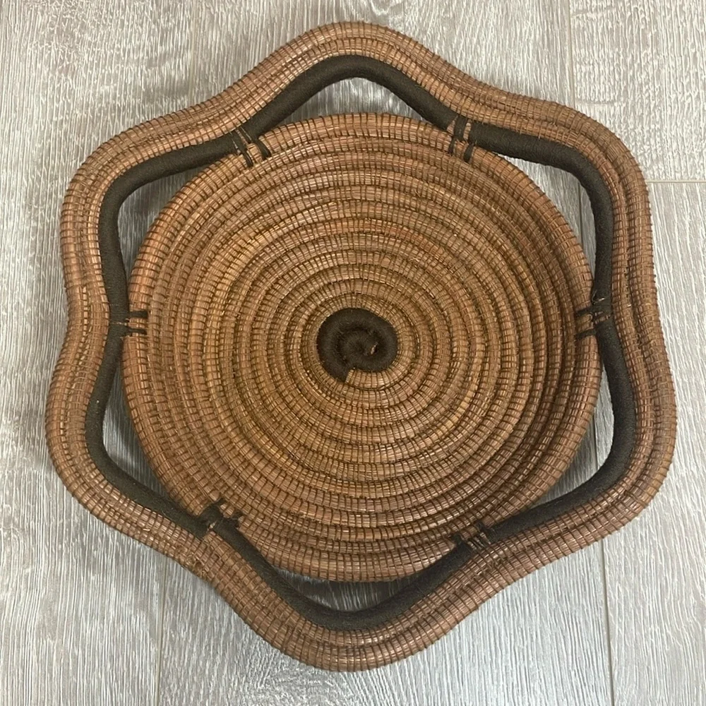 Nicaraguan Hand Made Pine Needle Coil Basket